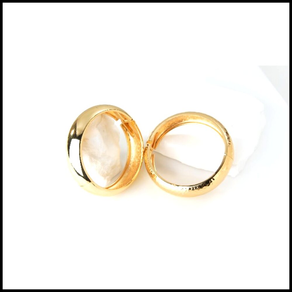 Chunky Gold Cuff Bracelets Set Stackable Statemen… - image 7